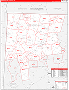 Northwest Hills County Wall Map Red Line Style
